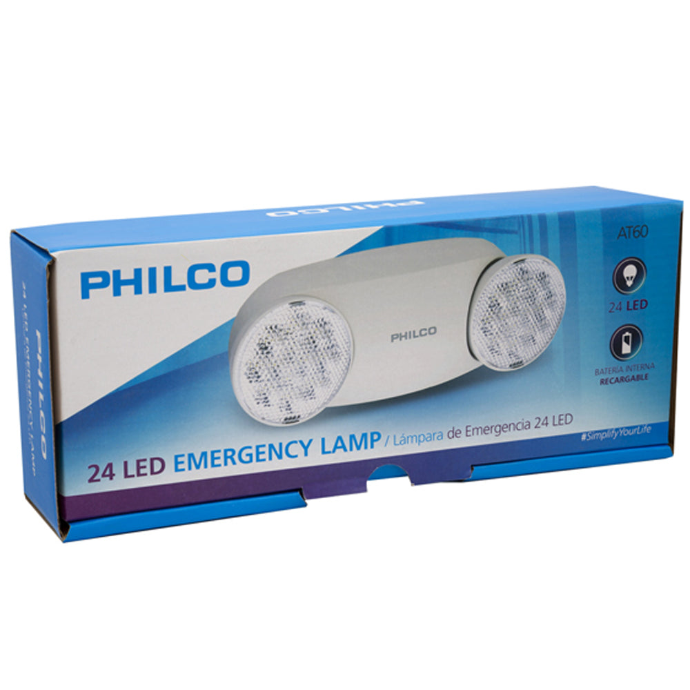 Lámpara de Emergencia Philco 24 Led 2 Focos Fijos AT60