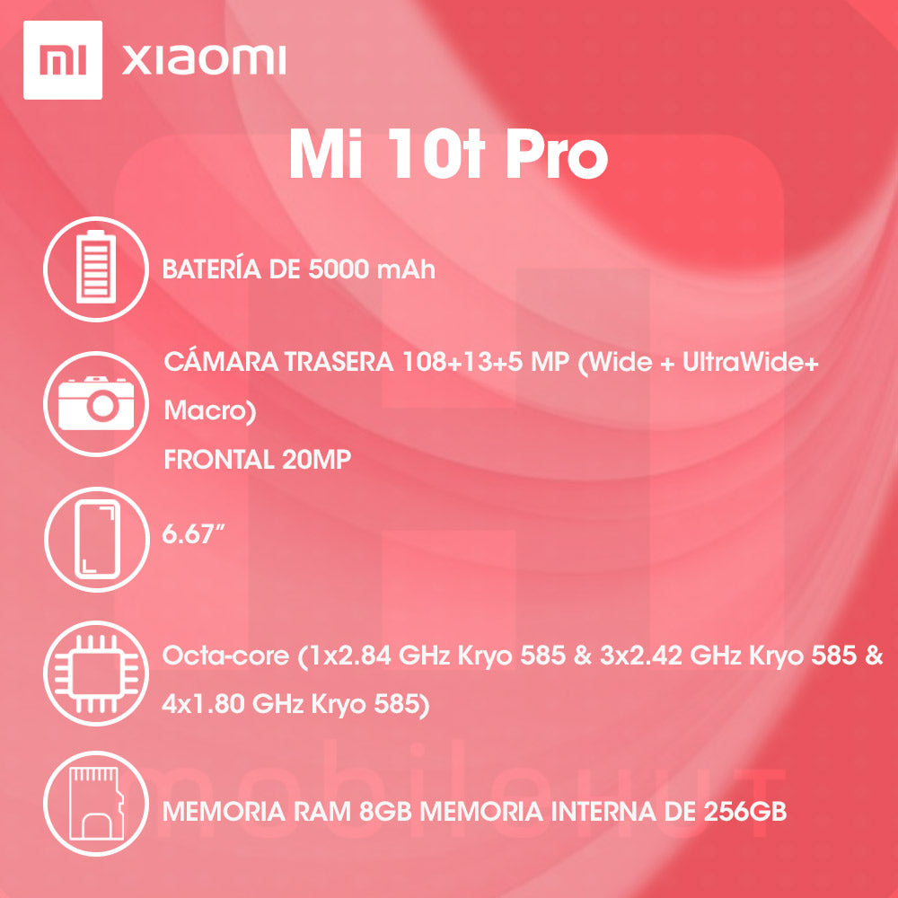 Xiaomi Mi 10T Pro EU 256GB ROM 8GB RAM Dual Sim Negro
