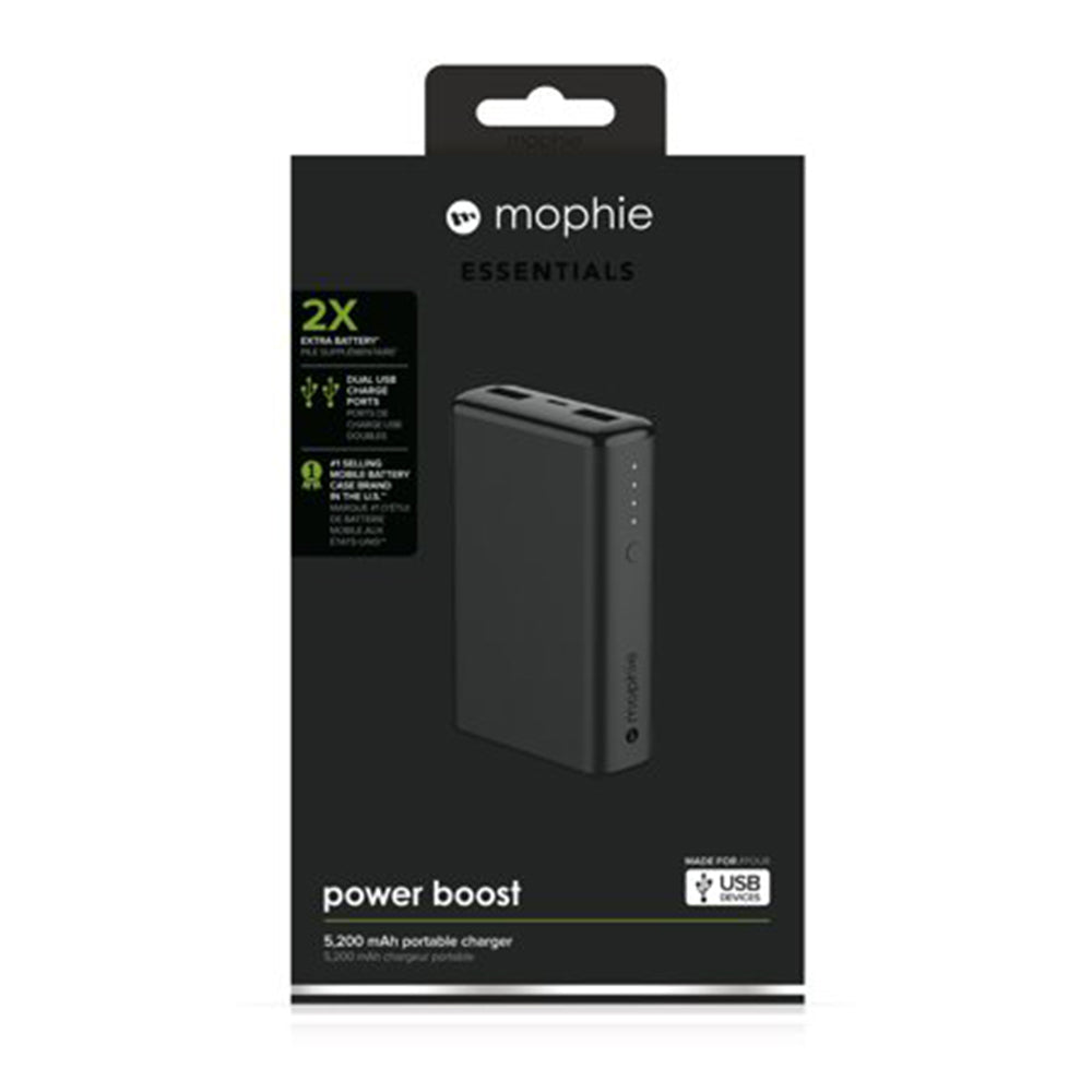 Mophie Power Boost Batería Externa 2 cargas (5,200mAh) Negro