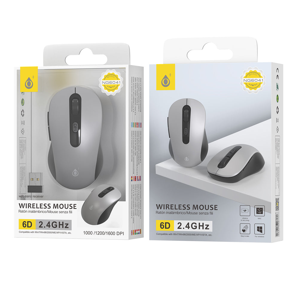 Mouse Inalambrico One Plus NG6041 Silver