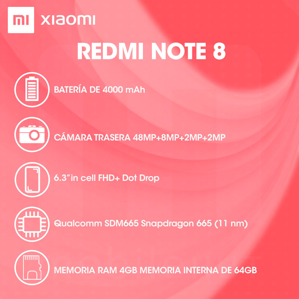Xiaomi Redmi Note 8 64GB ROM 4GB RAM Blanco