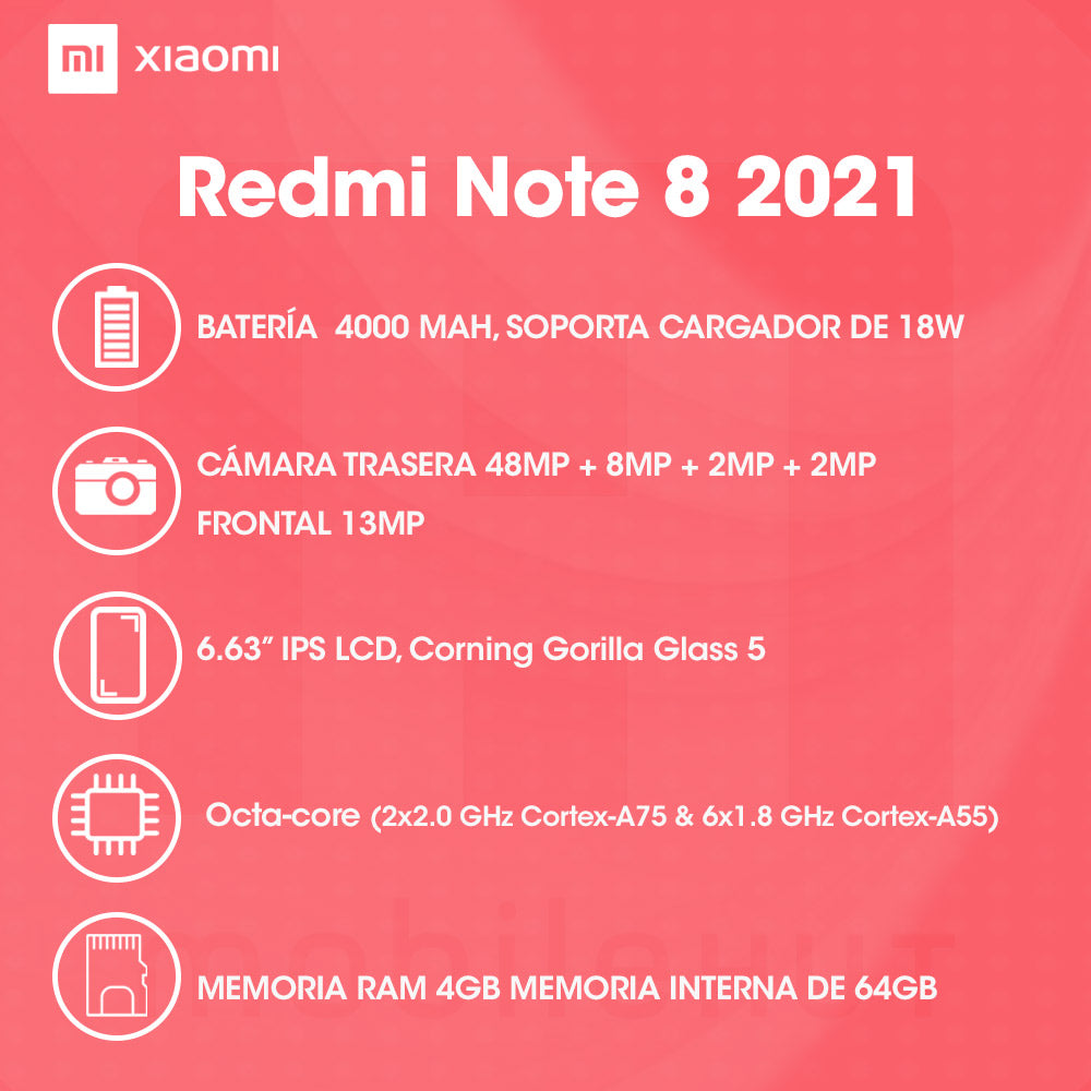 Xiaomi Redmi Note 8 2021 64GB ROM 4GB RAM Negro