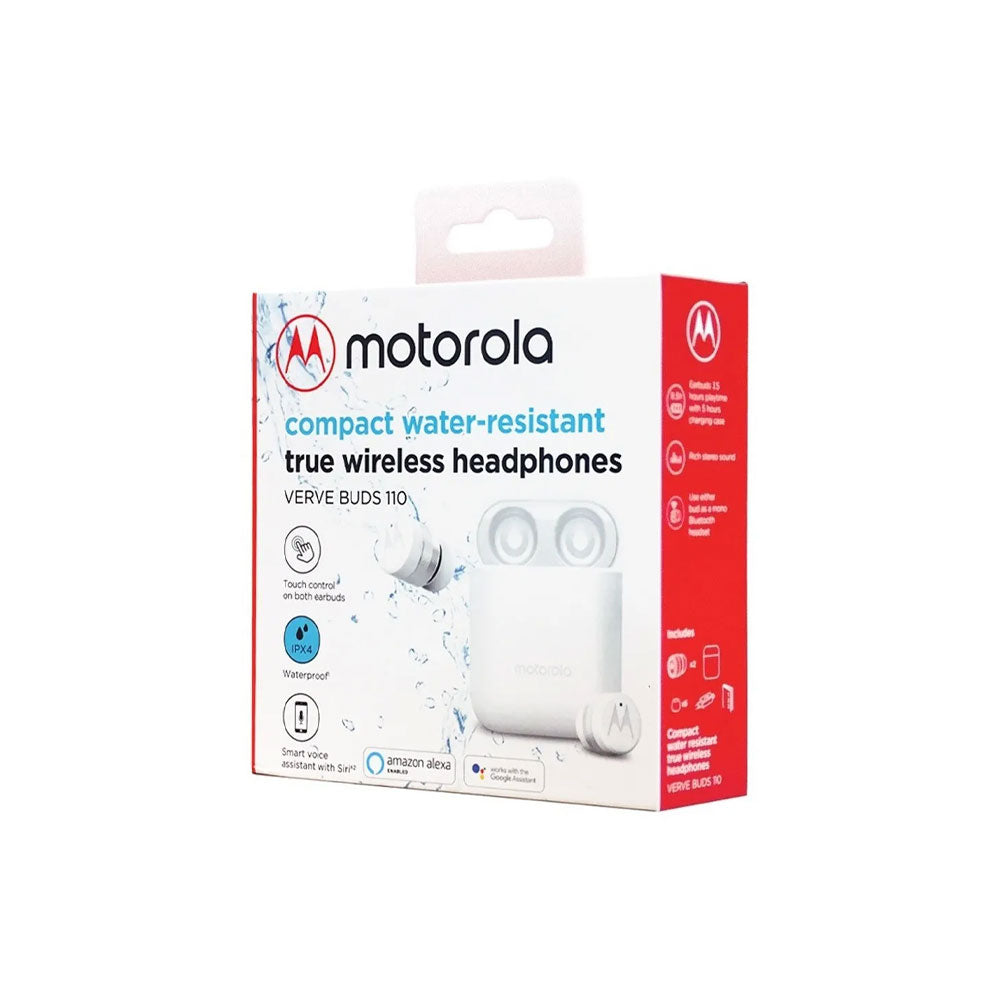 Audífonos Motorola Verve Buds 110 Bluetooth TWS IPX4 Blanco