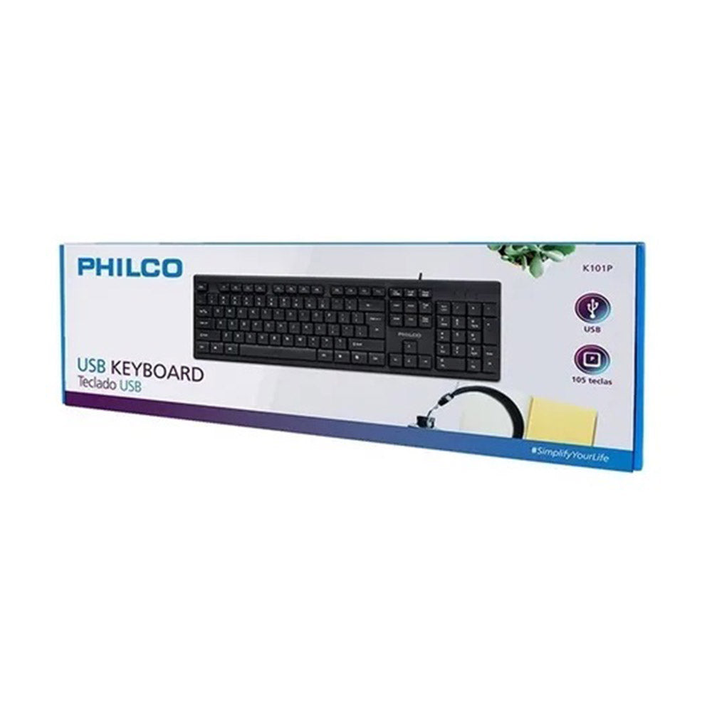 Teclado Philco CK101 USB 1.35m Negro