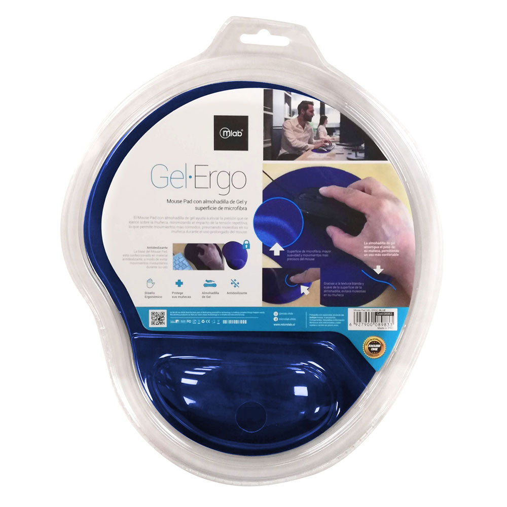 Mouse Pad Mlab Gel Ergo 8983 Antideslizante Azul