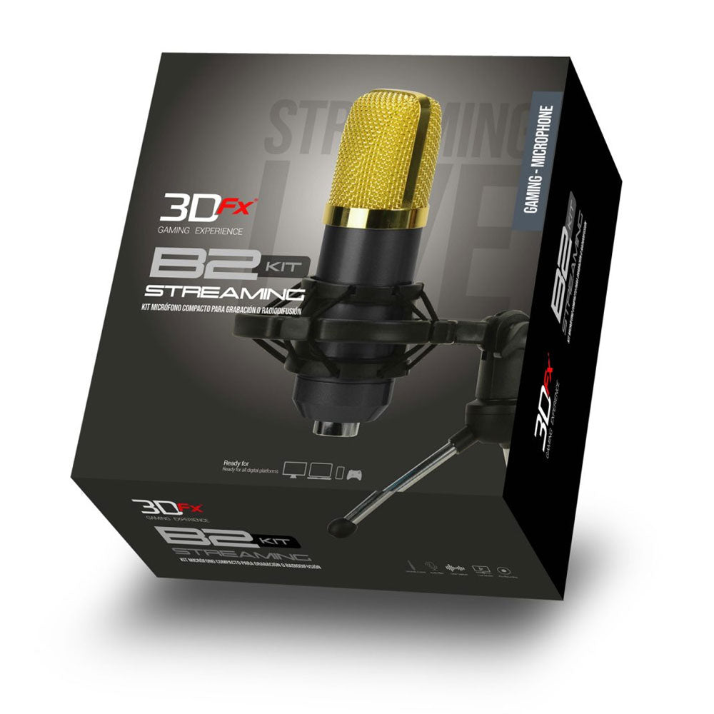 Kit de microfono 3DFX B2 Condensador Para streaming Negro