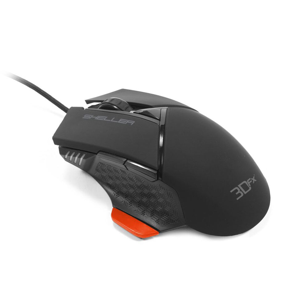 Mouse Gamer 3DFX Sheller 9075 7 botones 4800DPI USB Negro