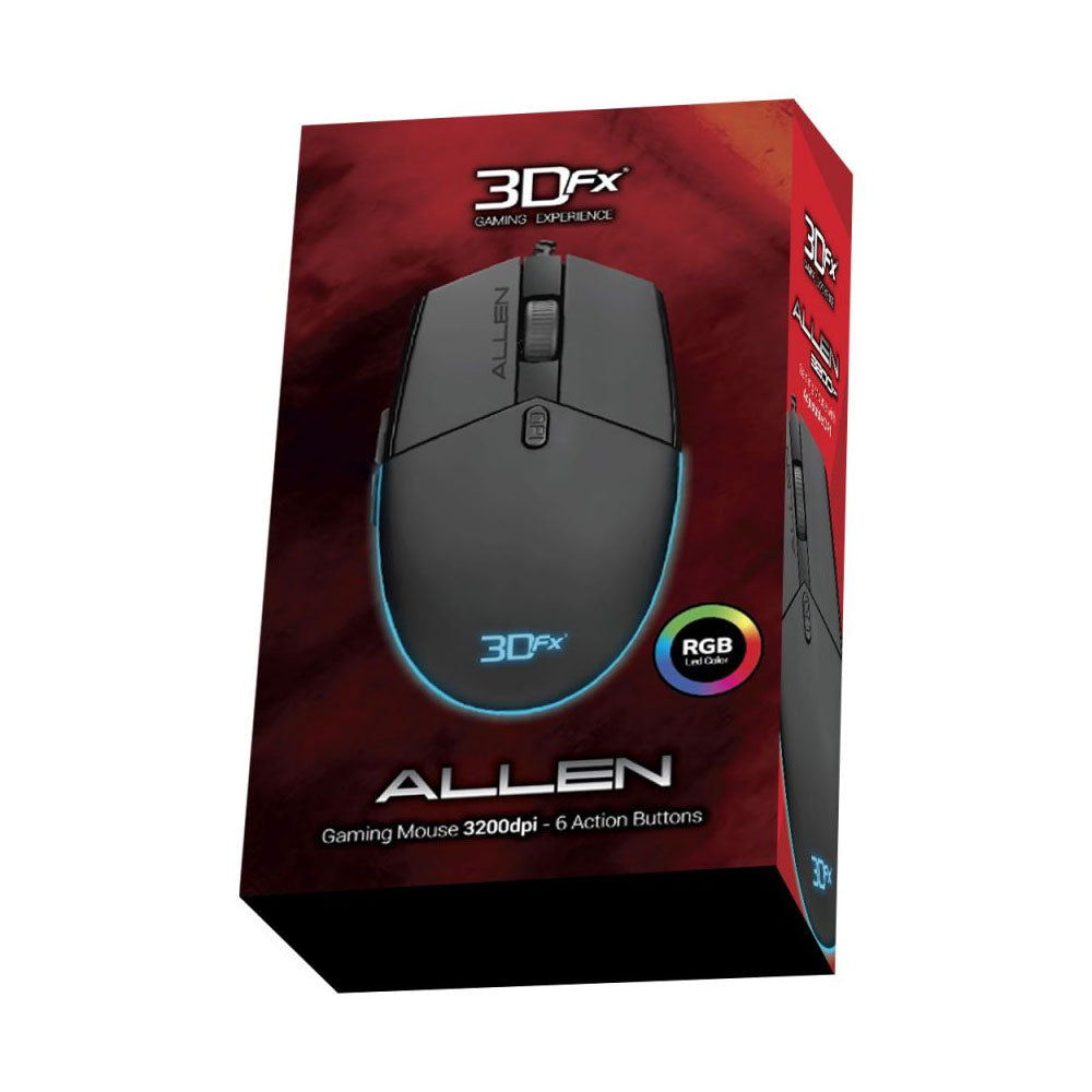 Mouse Gamer 3DFX Allen 9084 6 Botones 3200DPI USB