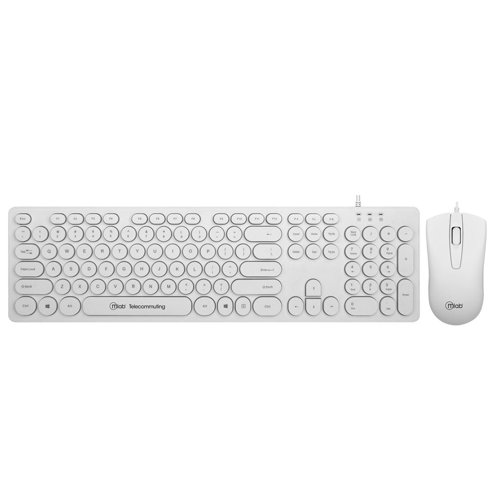 Kit Teclado + Mouse Mlab Telecommuting 9094 USB Blanco
