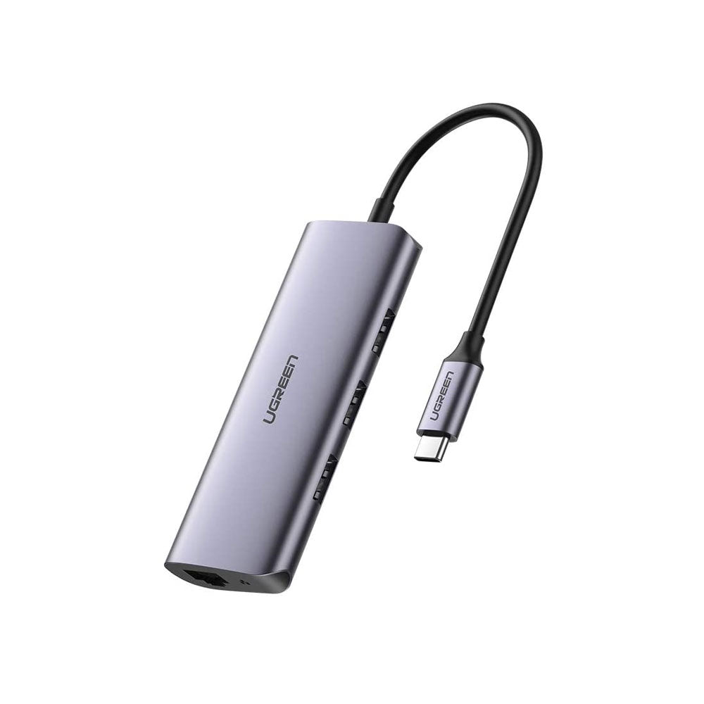 Hub Ugreen CM252 USB C a USB 3.0 + Gigabit Ethernet Gris