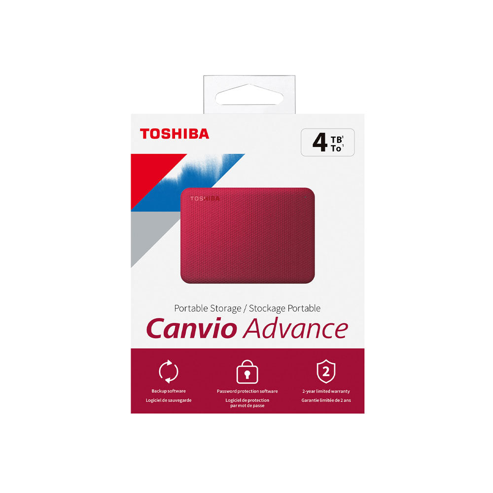Disco Duro Externo Toshiba 4TB Canvio Advance V10 Rojo