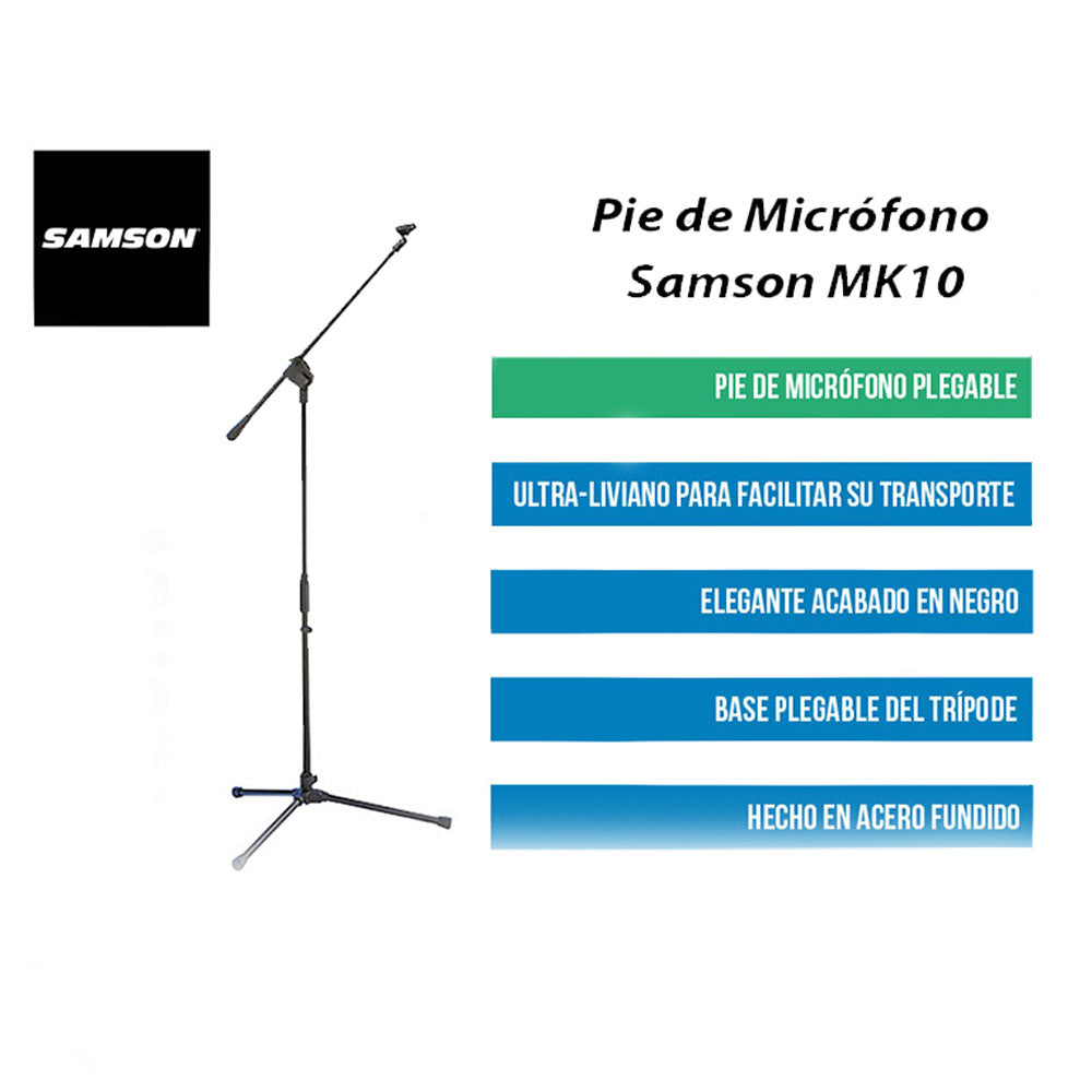 Atril Para Microfono Samson Mk10 Con Boom