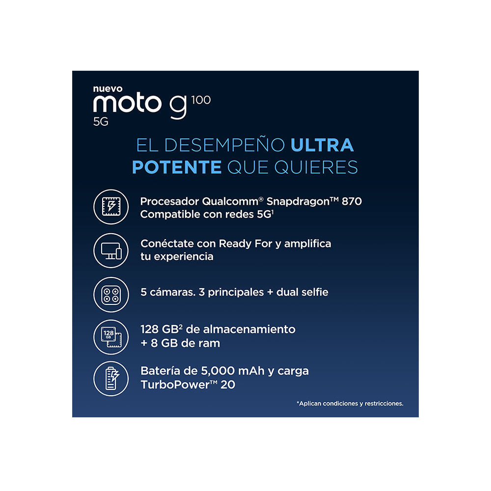 Motorola Moto G100 128GB ROM 8GB RAM Verde Boreal