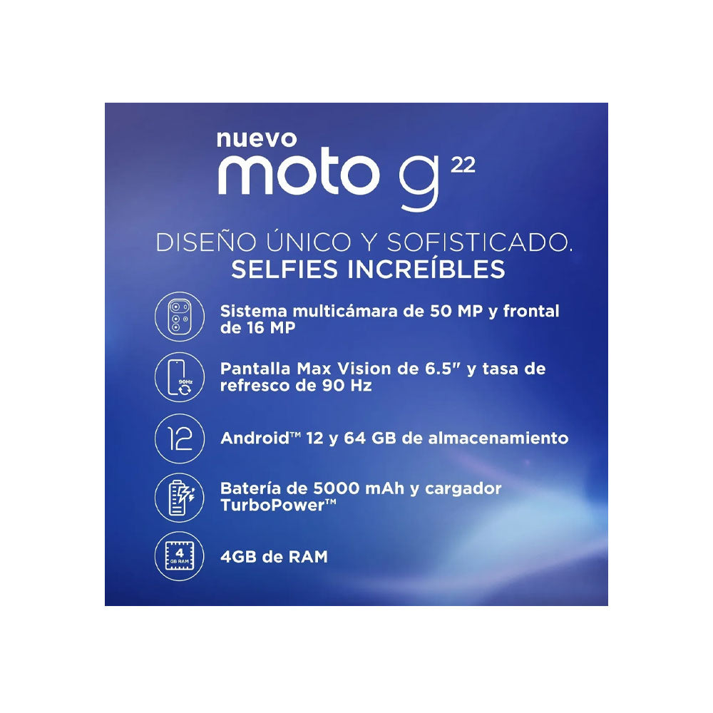 Motorola G22 64GB ROM 4GB RAM Negro