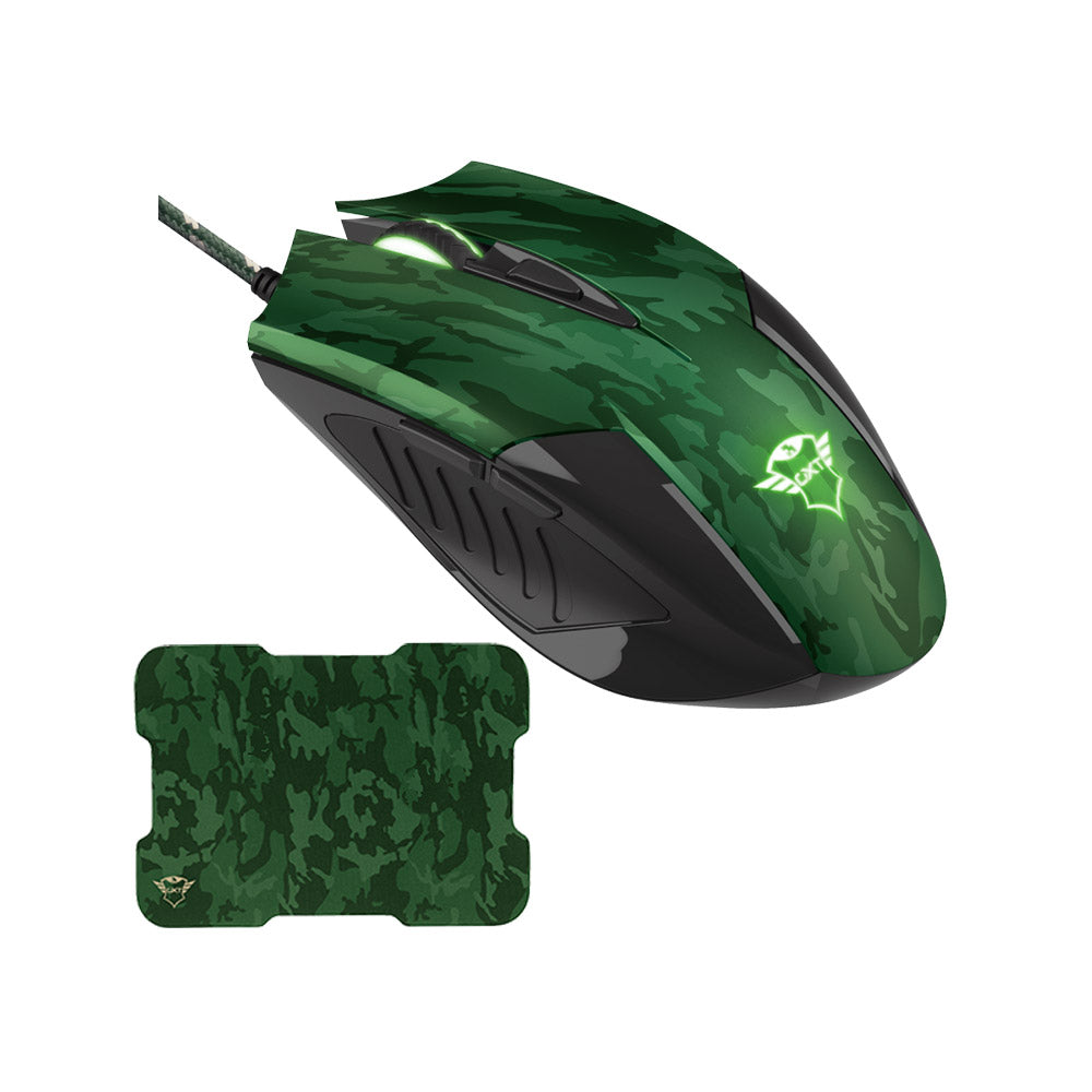 Kit Gamer Trust GXT 781 Rixa Mouse + Mouse pad Camuflado