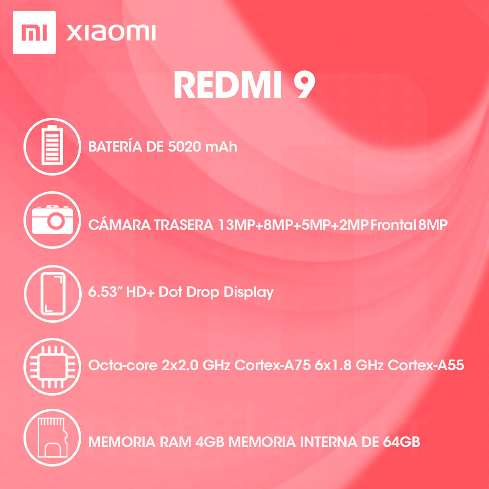 OPEN BOX - Xiaomi Redmi 9 EU 64GB ROM 4GB RAM Gris