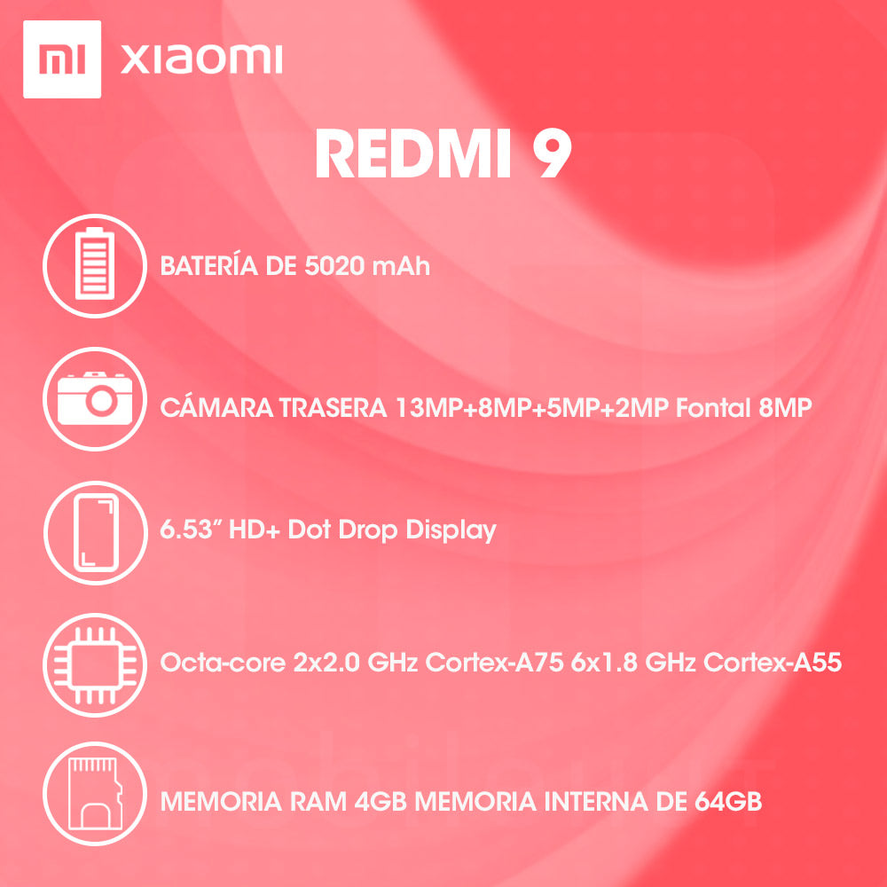 OPEN BOX - Xiaomi Redmi 9 64GB ROM 4GB RAM Sunset Purple