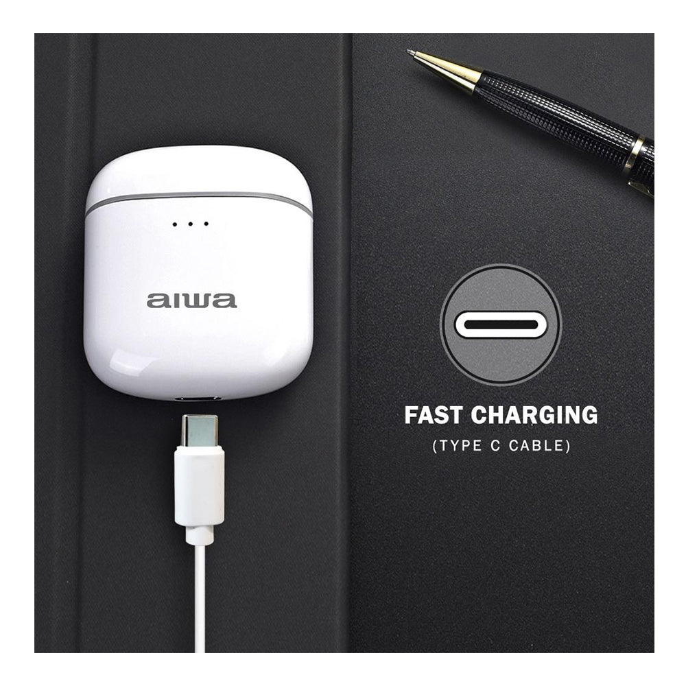 OPEN BOX - Audifonos Aiwa AW-8 In Ear Bluetooth 5.0 Blanco