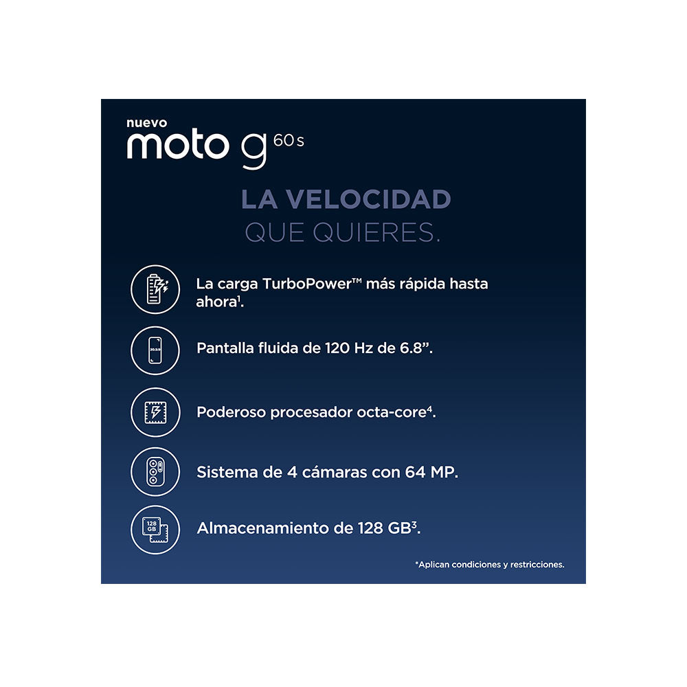 OPEN BOX - Motorola Moto G60s 128GB ROM 6GB RAM Azul
