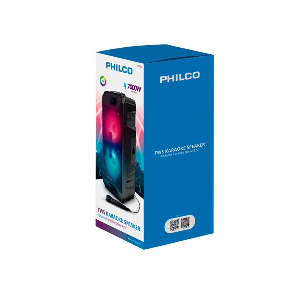 Parlante Philco 760BK Karaoke Bluetooth Doble 6.5 Pulg 7000W