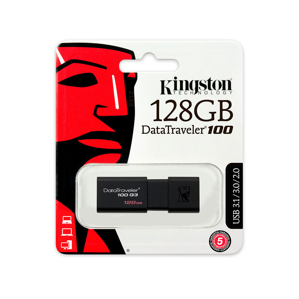 PENDRIVE KINGSTON  DATA TRAVELER 100 G3 128GB USB 3.0 DT100G3/128GB