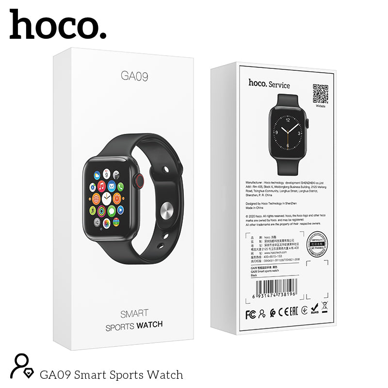 Reloj Deportivo Hoco Smartwatch GA09 Bluetooth 5.0 Negro