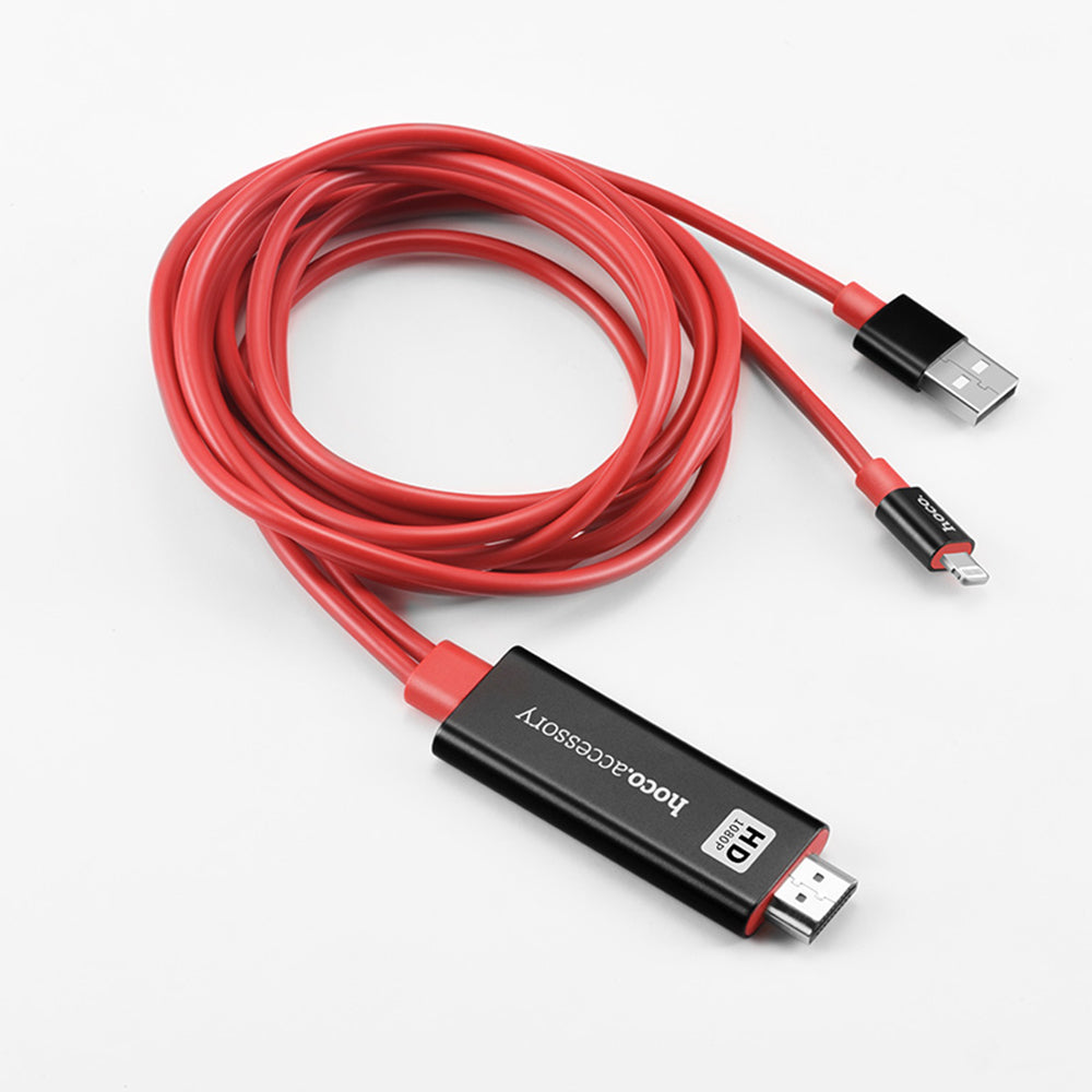 Adaptador Lightning a HDMI y USB Hoco UA4 Rojo